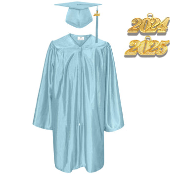 Shiny Kindergarten Graduation Gown Cap & Tassel Charm Sky Blue