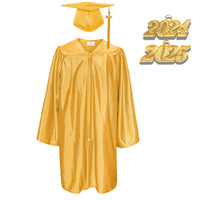 Shiny Kindergarten Graduation Gown Cap & Tassel Charm Gold