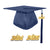 Shiny Adult Graduation Cap Tassel Charm Navy (One Size Fits All)