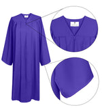 Matte Graduation Gown Choir Robe for Confirmation Baptism Purple