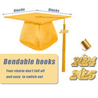 Shiny Graduation Cap and Gown with Tassel Charm Gold