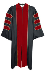 Deluxe Doctoral Graduation Gown Have Gold Piping(Rich In Color & Size)