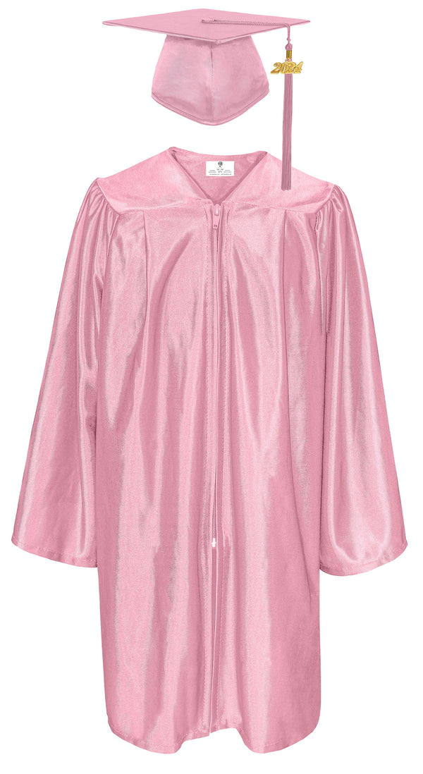 Shiny Kindergarten Graduation Gown Cap & Tassel Charm Pink
