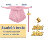 Shiny Graduation Cap and Gown with Tassel Charm Pink