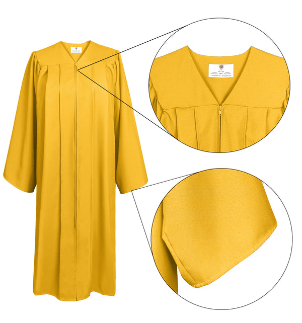 Matte Graduation Gown Choir Robe for Confirmation Baptism Gold