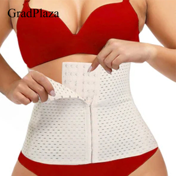 Gradplaza Waist Trainer Corset Zipper Tummy Control Shapewear Breathable Waist Cincher for Women Body Shaper Sport Girdle
