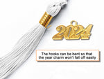 Matte Adult Graduation Cap with Graduation Tassel Charm White (One Size Fits All)