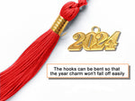 Shiny Kindergarten Graduation Cap Tassel Charm Red  (One Size Fits All)