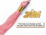 Matte Graduation Cap and Gown with Tassel Charm Unisex Pink