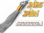 Shiny Kindergarten Graduation Gown Cap & Tassel Charm Silver