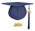 Matte Adult Graduation Cap with Graduation Tassel Charm Navy (One Size Fits All)
