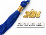 Matte Adult Graduation Cap with Graduation Tassel Charm Royal Blue (One Size Fits All)