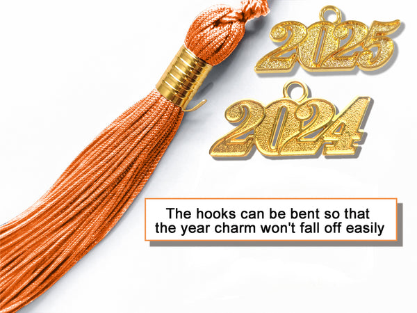 Matte Adult Graduation Cap with Graduation Tassel Charm Orange (One Size Fits All)