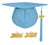 Matte Adult Graduation Cap with Graduation Tassel Charm Sky Blue (One Size Fits All)