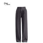 Happy Secret Women High Waist Trousers with Pockets suit pants