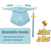 Shiny Kindergarten Graduation Gown Cap & Tassel Charm Sky Blue