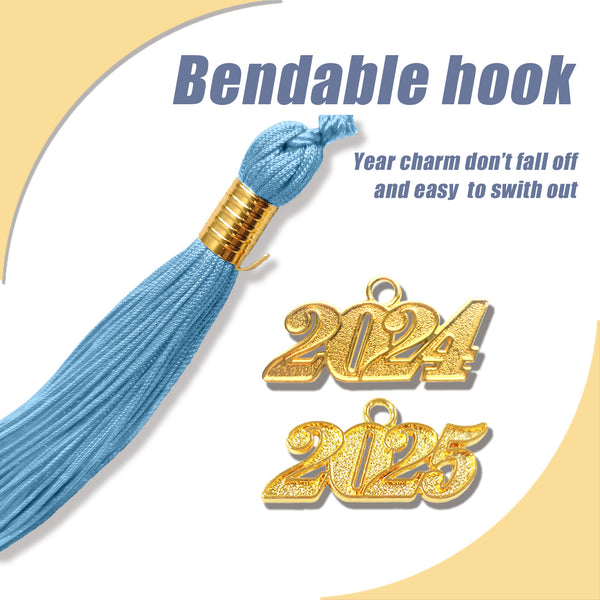 Matte Adult Graduation Cap with Graduation Tassel Charm Sky Blue (One Size Fits All)