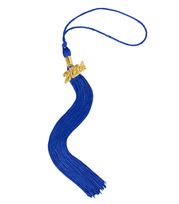 Matte Graduation Cap and Gown with Tassel Charm Unisex Royal Blue