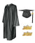 Shiny Graduation Cap and Gown with Tassel Charm Black