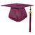 Shiny Kindergarten Graduation Cap Tassel Charm Maroon  (One Size Fits All)