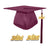 Shiny Adult Graduation Cap Tassel Charm Maroon (One Size Fits All)