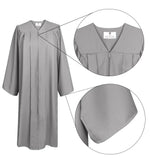 Matte Graduation Gown Choir Robe for Confirmation Baptism Gray