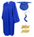 Matte Graduation Cap and Gown with Tassel Charm Unisex Royal Blue