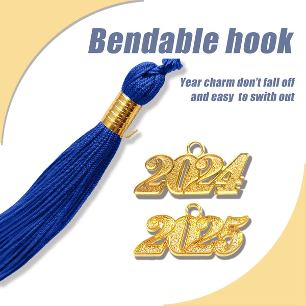 Matte Adult Graduation Cap with Graduation Tassel Charm Royal Blue (One Size Fits All)