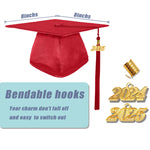 Shiny Kindergarten Graduation Gown Cap & Tassel Charm Red