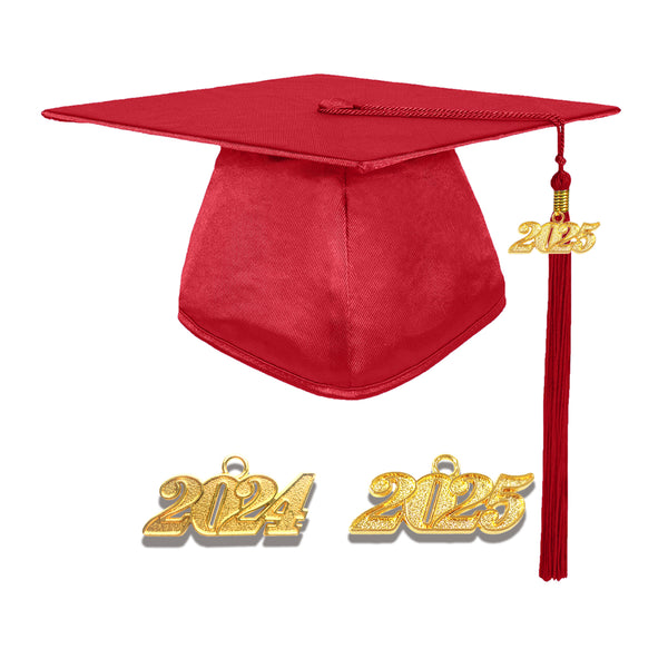 Shiny Kindergarten Graduation Cap Tassel Charm Red  (One Size Fits All)