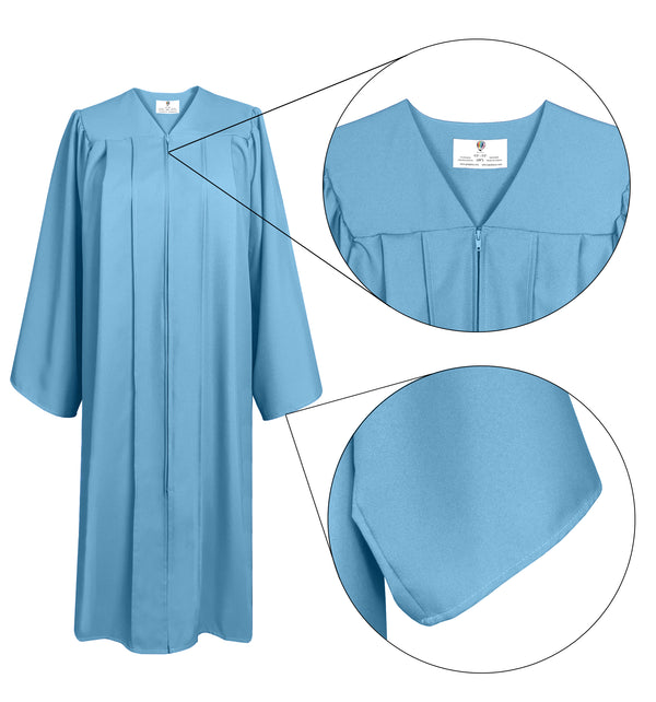 Matte Graduation Gown Choir Robe for Confirmation Baptism Sky blue