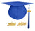 Matte Adult Graduation Cap with Graduation Tassel Charm Royal Blue (One Size Fits All)