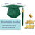 Shiny Kindergarten Graduation Gown Cap & Tassel Charm Forest Green