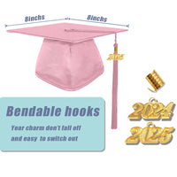 Shiny Kindergarten Graduation Gown Cap & Tassel Charm Pink