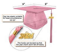 Shiny Graduation Cap and Gown with Tassel Charm Pink