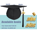 Matte Adult Graduation Cap with Graduation Tassel Charm Black